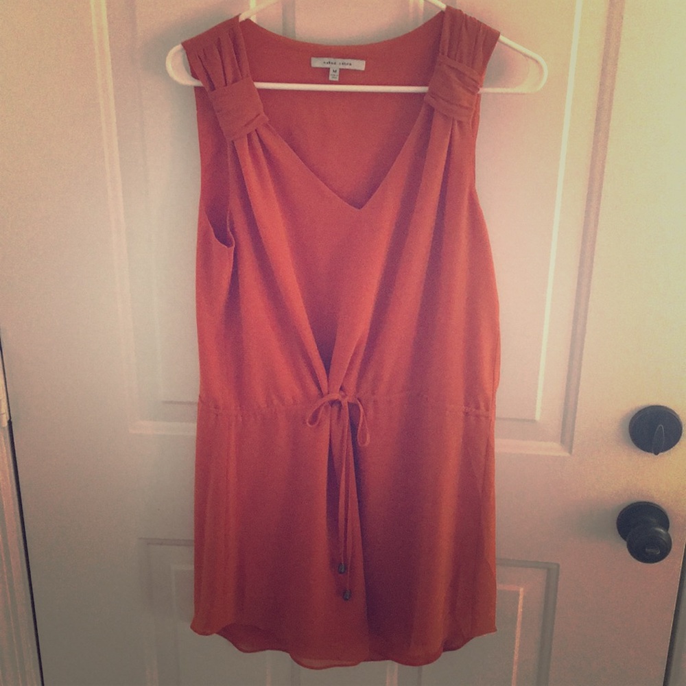 Burnt orange mini dress